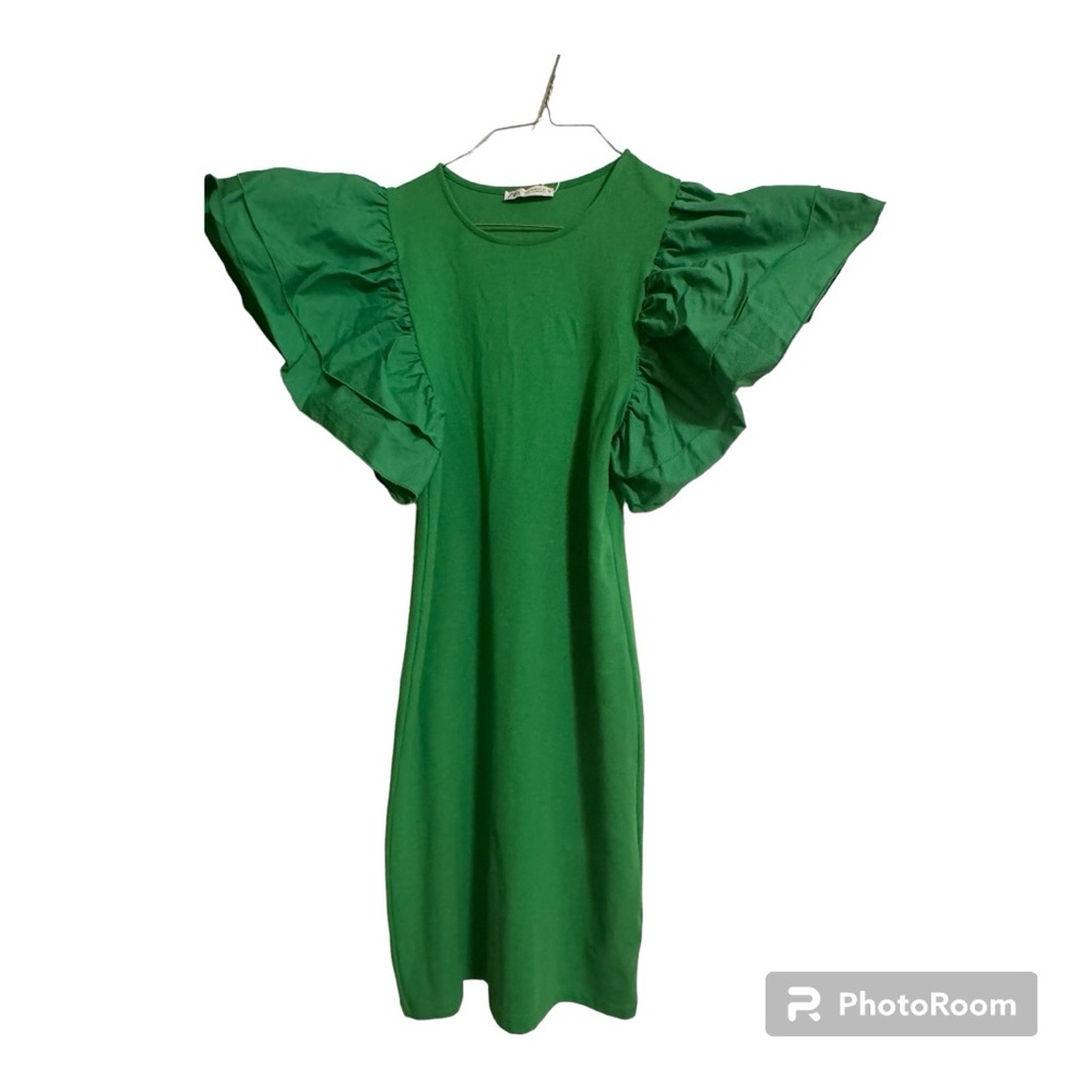 Zara puff /ruffled sleeve mini dress-new without tag